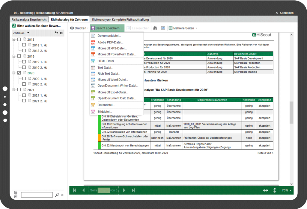 Informations­sicherheits‍management (ISM) nach ISO 27001/2 - Screenshot