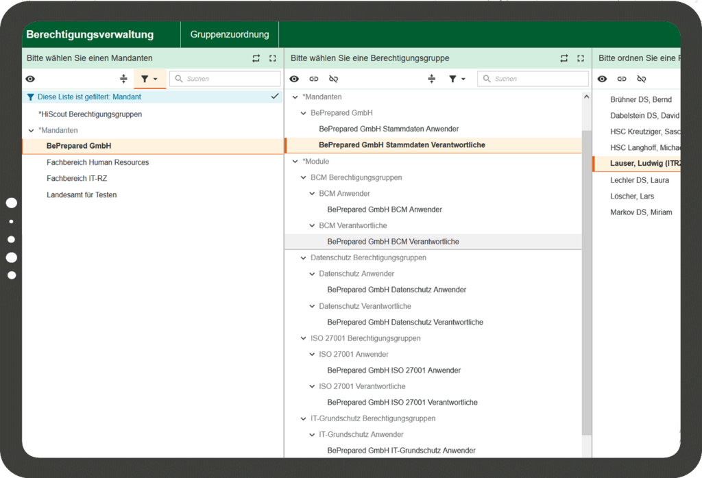 Screenshot HiScout ADConnect