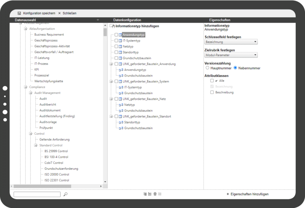 HiScout Dataexchange Screenshot Aufbau und Struktur