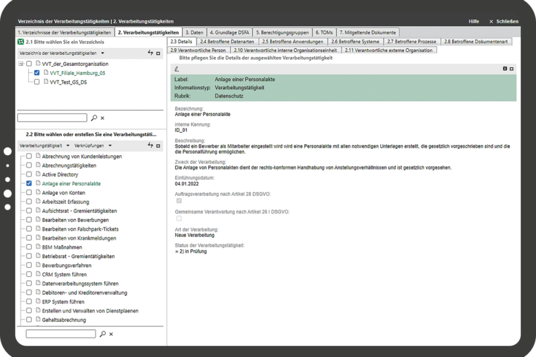 HiScout Datenschutz Screen