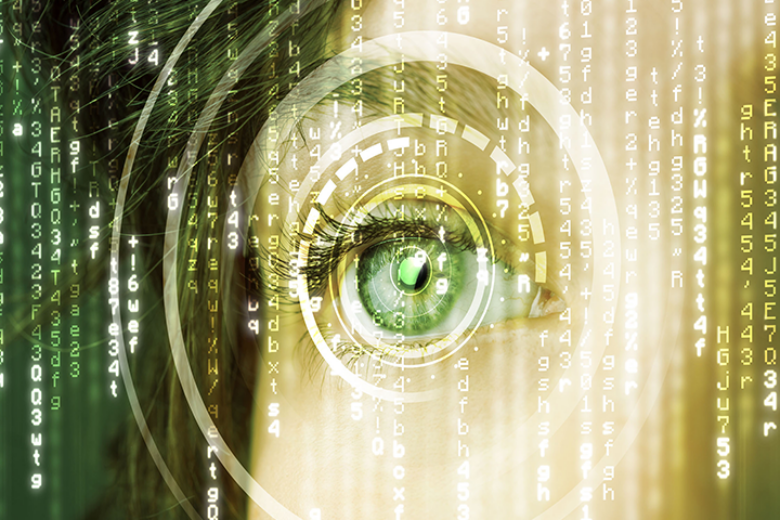 Auge blickt durch code